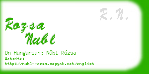 rozsa nubl business card